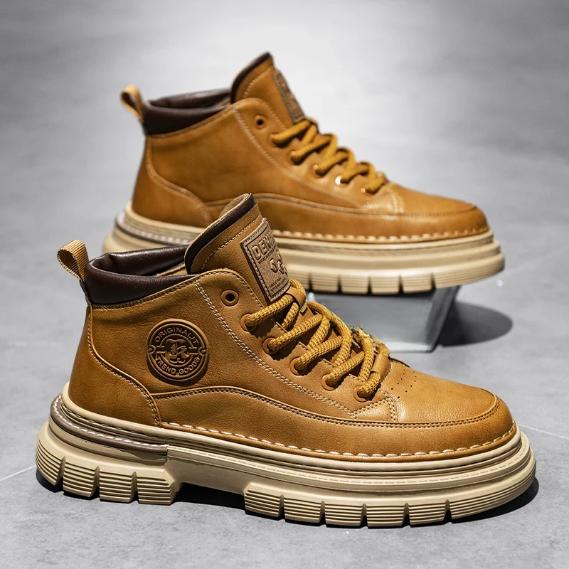 Men's High-Top Boots Waterproof Workwear Casual Mid-Cut Thick Bottom Shoes British Style Spring Fashion Leather Shoes
Men's High-Top Boots Waterproof Workwear Casual Mid-Cut Thick Bottom Shoes British Style Spring Fashion Leather Shoes