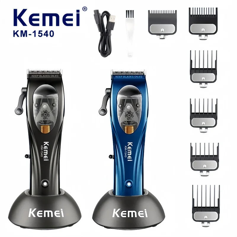 Kemei KM-1540 High-Power Cordless Electric Hair Clipper,USB Rechargeable,Professional Hair Styling and Trimming Tool for Barbers
Kemei KM-1540 High-Power Cordless Electric Hair Clipper,USB Rechargeable,Professional Hair Styling and Trimming Tool for Barbers