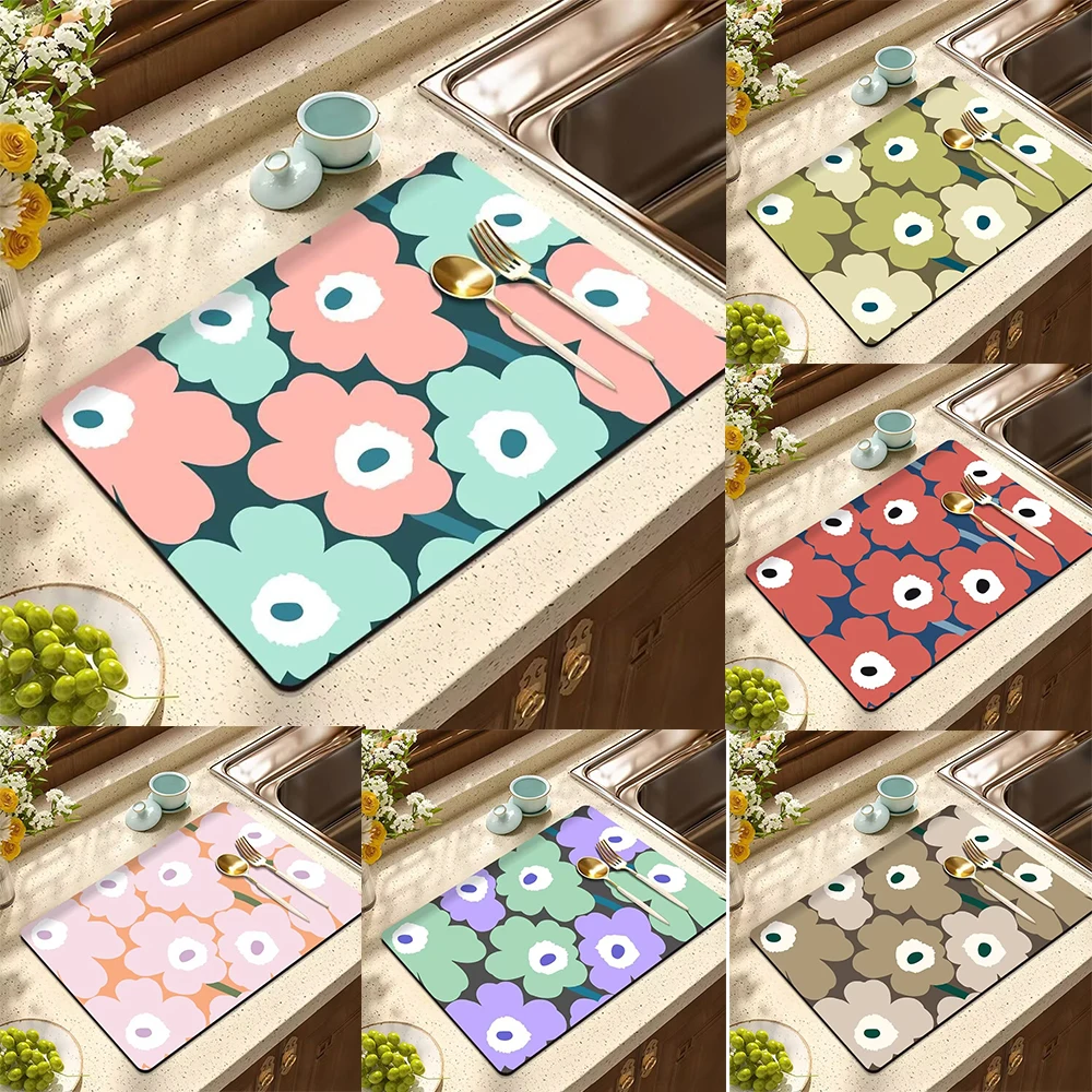 Minimalist Fresh Drying Mat Tableware Dish Plate Placemat Stove Sink Dishwashing Plant Pattern Design Non-Slip Easy to Clean Mat 
Minimalist Fresh Drying Mat Tableware Dish Plate Placemat Stove Sink Dishwashing Plant Pattern Design Non-Slip Easy to Clean Mat
