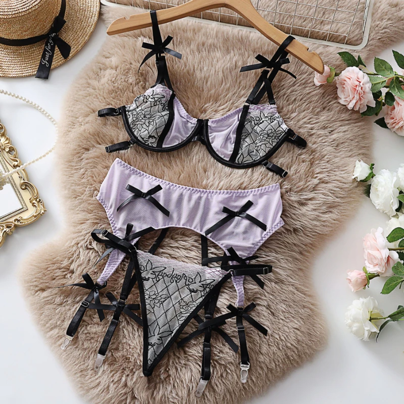 Бикини, кружево, вышивка, сексуальное женское белье, сетчатое прозрачное платье, 3 комплекта нижнего белья с бюстгальтером пуш-ап 
Бикини, кружево, вышивка, сексуальное женское белье, сетчатое прозрачное платье, 3 комплекта нижнего белья с бюстгальтером пуш-ап