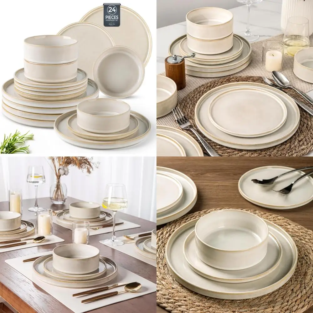 «Прочный набор столовой посуды из камня с реактивной глазурью ручной работы — устойчивый к фишки и трещинам, подходит для использования в посудомоечной машине».
«Прочный набор столовой посуды из камня с реактивной глазурью ручной работы — устойчивый к фишки и трещинам, подходит для использования в посудомоечной машине».