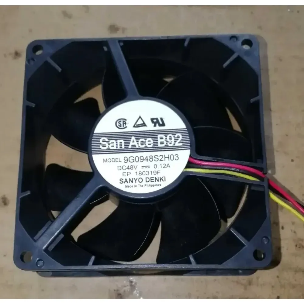 Sanyo Denki 9G0948S2H03 DC 48V 0.12A 90x90x32mm 3-Wire Cooling Fan
Sanyo Denki 9G0948S2H03 DC 48V 0.12A 90x90x32mm 3-Wire Cooling Fan