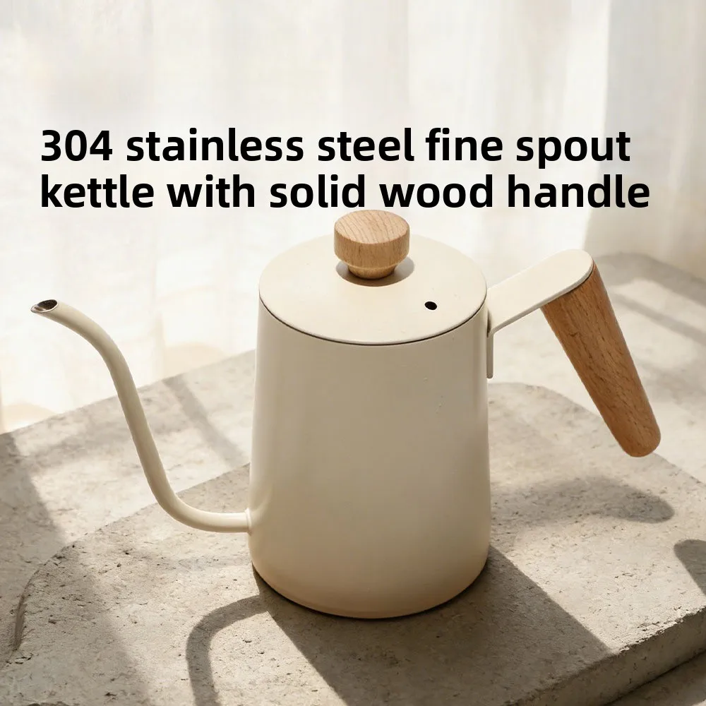 Coffee hand pot with thin mouth, long mouth, wooden handle with lid, milk tea pot with hanging ears, drip coffee pot
Coffee hand pot with thin mouth, long mouth, wooden handle with lid, milk tea pot with hanging ears, drip coffee pot