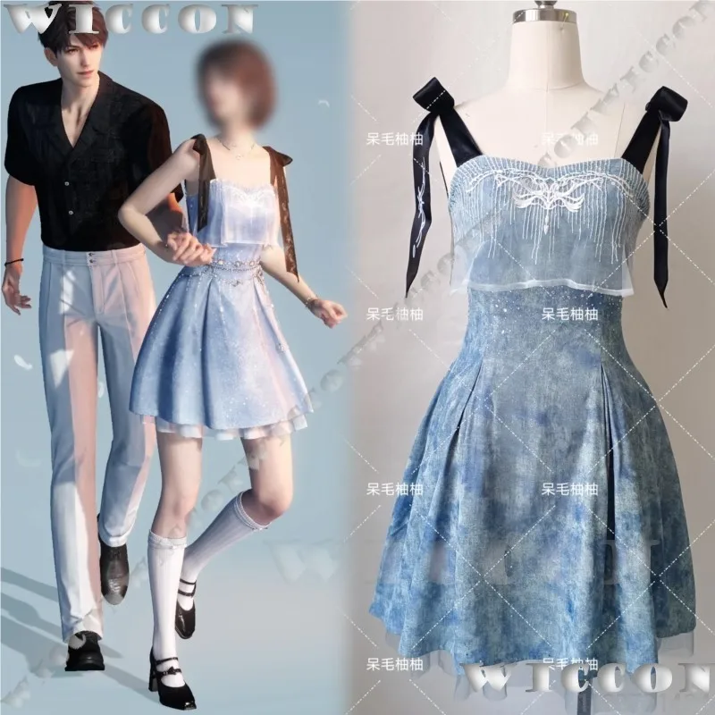 Caleb Couple Suit Game Love And Deepspace Cosplay Costume Blue Camisole Dress Girl Women Clothes Halloween Cos Party Customized
Caleb Couple Suit Game Love And Deepspace Cosplay Costume Blue Camisole Dress Girl Women Clothes Halloween Cos Party Customized