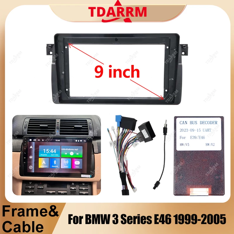TDARRM For BMW 3 Series E46 1999-2005 9 inch Matt Black Car Radio Fascias Stereo Dashboard Panel Frame 2 Din DVD Android Player.
TDARRM For BMW 3 Series E46 1999-2005 9 inch Matt Black Car Radio Fascias Stereo Dashboard Panel Frame 2 Din DVD Android Player.