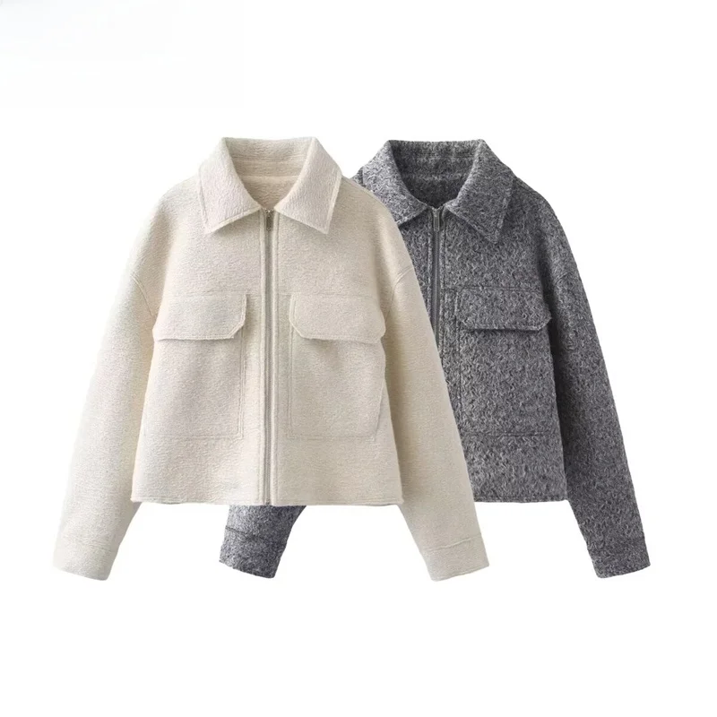 Faionable ort Pearl Woolen Jaet Coat Women's Autumn Winter New Arrival ZR Sle Commute Straight Cut Long Sve Zipper
Faionable ort Pearl Woolen Jaet Coat Women's Autumn Winter New Arrival ZR Sle Commute Straight Cut Long Sve Zipper