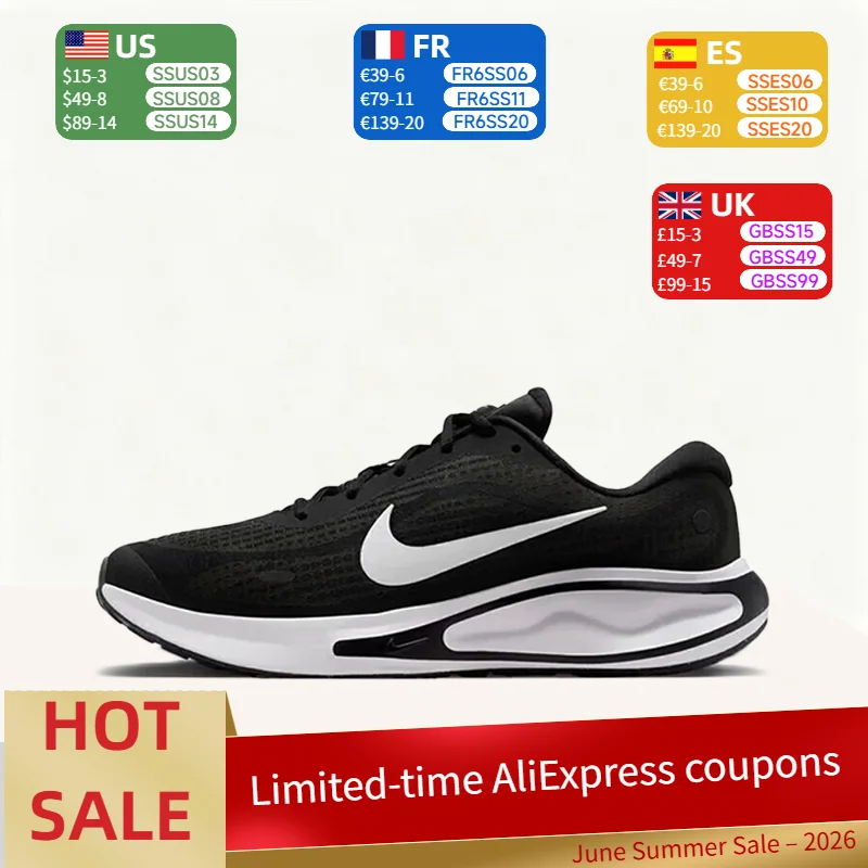 Nike Journey Run: Comfortable, Breathable, Non-Slip, Durable Casual Low-Top Running Shoes for Men – Black and White FN0228-001
Nike Journey Run: Comfortable, Breathable, Non-Slip, Durable Casual Low-Top Running Shoes for Men – Black and White FN0228-001