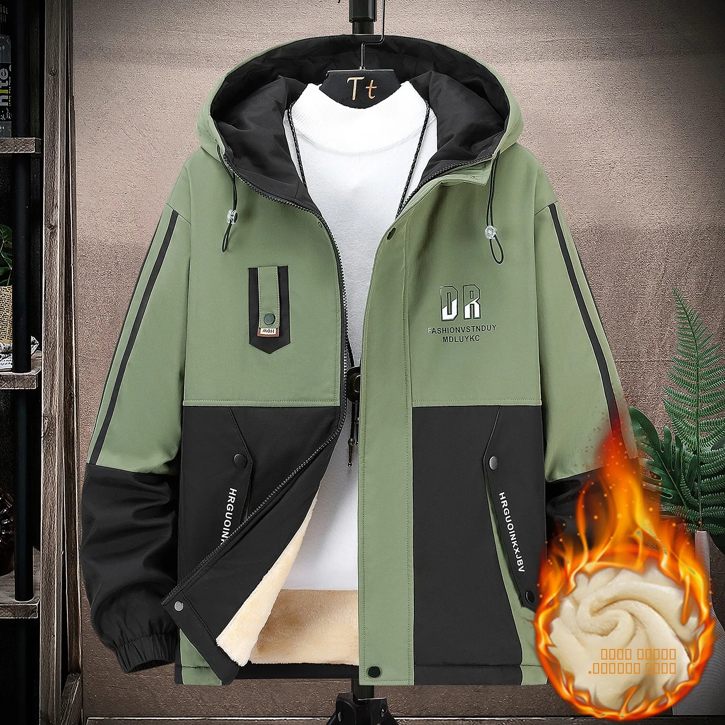 Hooded Jaet Men's Thiened Fce Warm Casual American Workwear Trendy Color Blo Cotton Coat Winter Outerwear Coat
Hooded Jaet Men's Thiened Fce Warm Casual American Workwear Trendy Color Blo Cotton Coat Winter Outerwear Coat