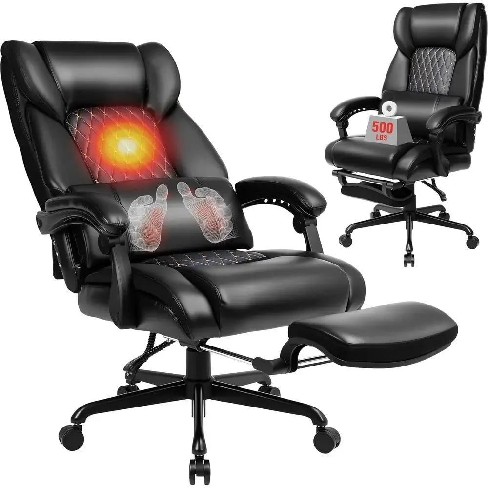 3D Kneading Massage Oice Chair with Heat, 500 lbs Big and Tall Executive Computer Desk Recliner, Leather Electric Heated Chair w
3D Kneading Massage Oice Chair with Heat, 500 lbs Big and Tall Executive Computer Desk Recliner, Leather Electric Heated Chair w