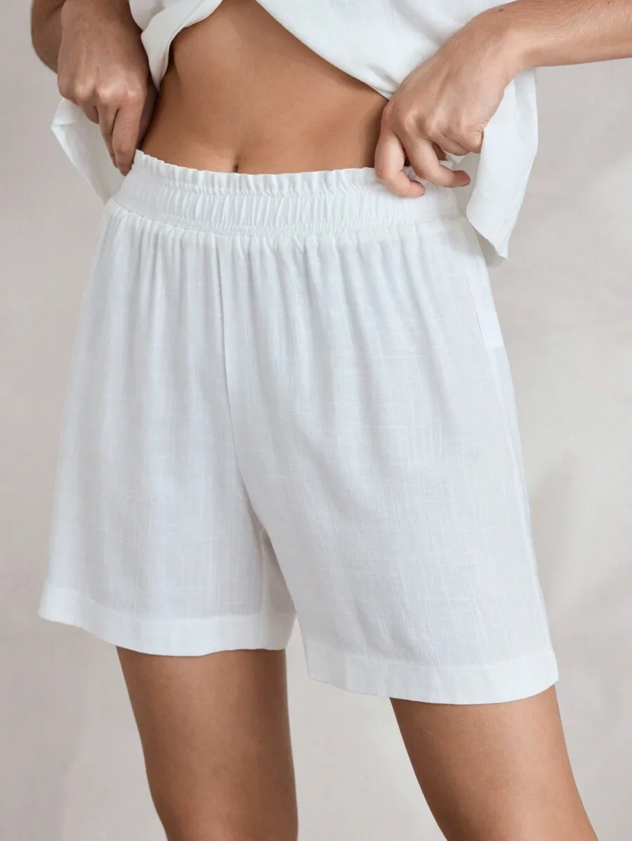Women Linen Breathable Bermuda Shorts Sleepwear Bottom
Women Linen Breathable Bermuda Shorts Sleepwear Bottom
