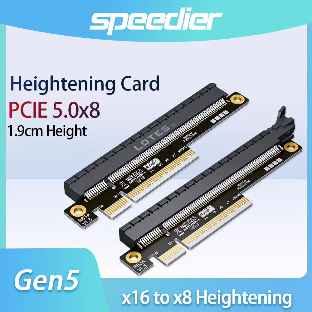 PCIe 5.0 Gen5 x16 to x8 Heightening Test Protection Card 1.9cm PCIe Slot Adapter 256Gbps Heightening Card Riser Adapter
PCIe 5.0 Gen5 x16 to x8 Heightening Test Protection Card 1.9cm PCIe Slot Adapter 256Gbps Heightening Card Riser Adapter