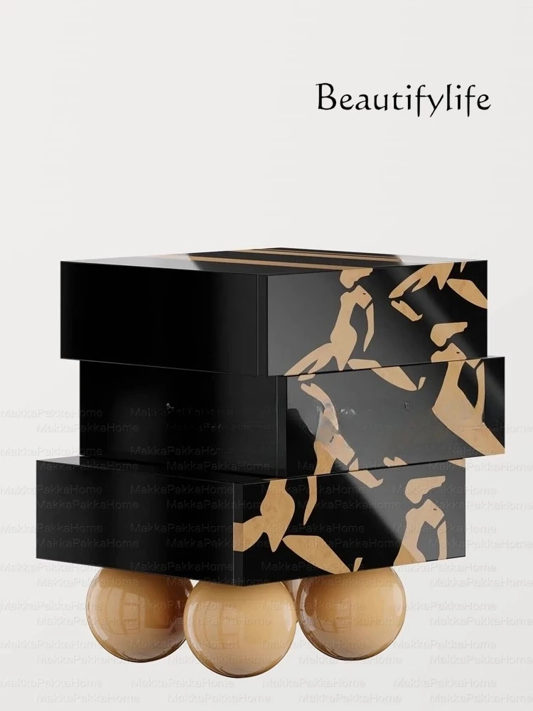 Retro designer creative graffiti solid wood bedside table edge few simple locker art storage cabinet
Retro designer creative graffiti solid wood bedside table edge few simple locker art storage cabinet