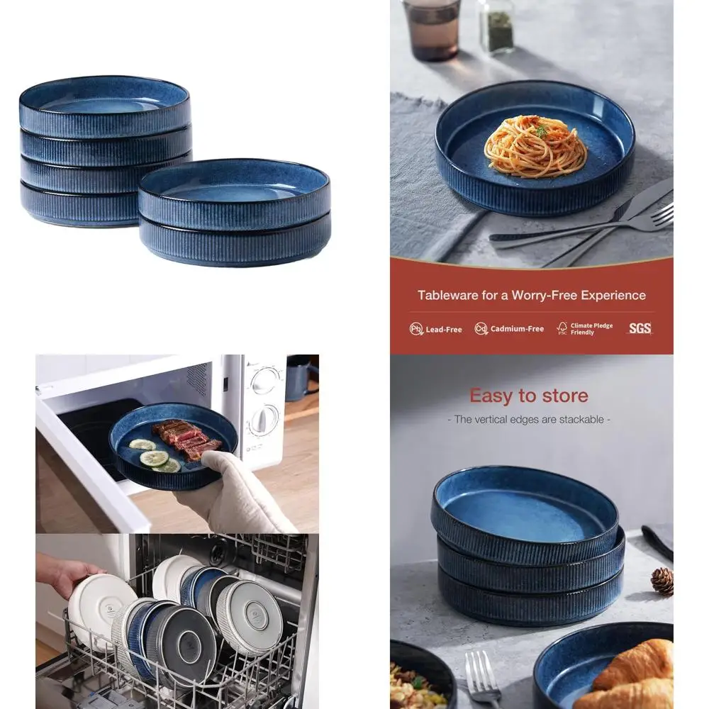 Set of 6 Reactive Glazed Pasta & Salad Bowls, Stackable, Ideal for Housewarming, Holidays, Nebulas Blue
Set of 6 Reactive Glazed Pasta & Salad Bowls, Stackable, Ideal for Housewarming, Holidays, Nebulas Blue