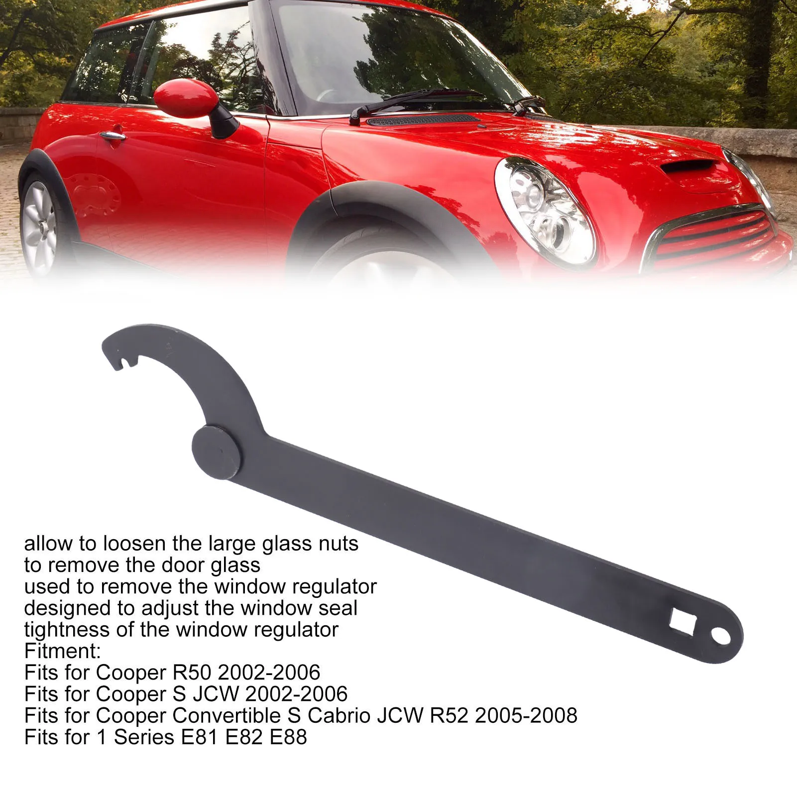 Car Window Glass Regulator Wrench Carbon Steel Generator Retaining Nut Removal Tool for Cooper R50 R53 R52
Car Window Glass Regulator Wrench Carbon Steel Generator Retaining Nut Removal Tool for Cooper R50 R53 R52