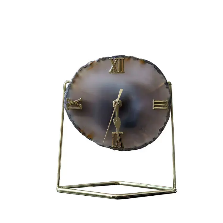 Simple and modern agate stone clock, living room desk clock, study, bedroom entrance desk clock ornament, soft decoration
Simple and modern agate stone clock, living room desk clock, study, bedroom entrance desk clock ornament, soft decoration