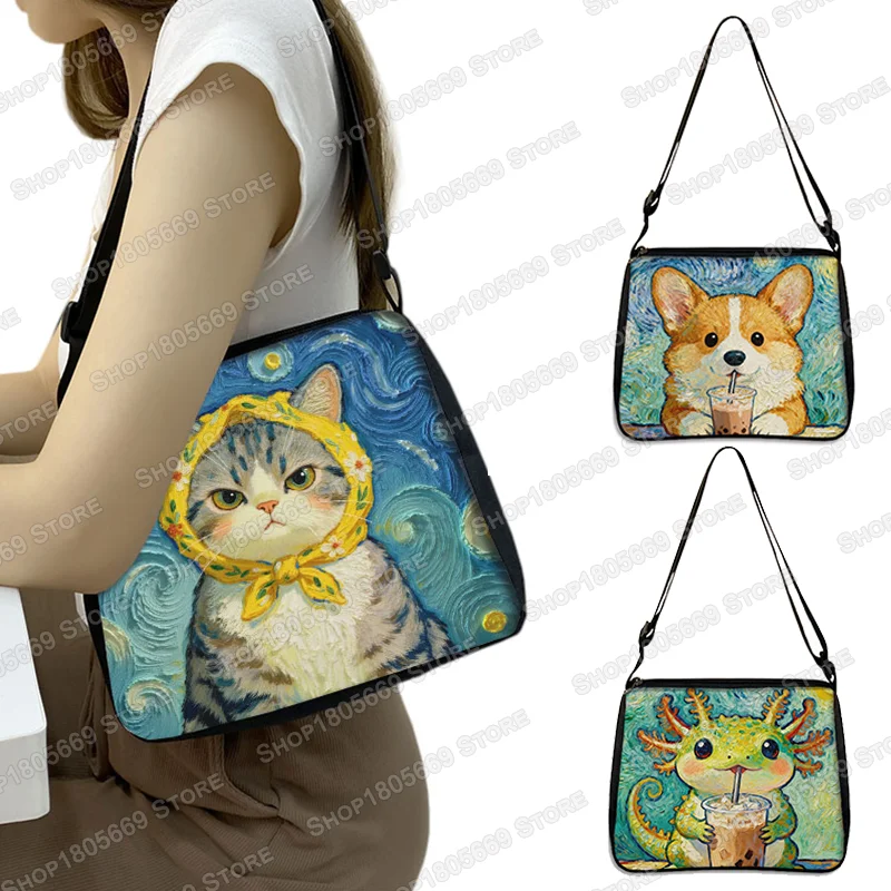 Картина маслом Животные Питьевой чай с молоком и принтом Сумка на плечо Кошка Собака Панда Ленивец Женская сумка Сумки-мессенджеры Ключ-держатель для телефона
Картина маслом Животные Питьевой чай с молоком и принтом Сумка на плечо Кошка Собака Панда Ленивец Женская сумка Сумки-мессенджеры Ключ-держатель для телефона