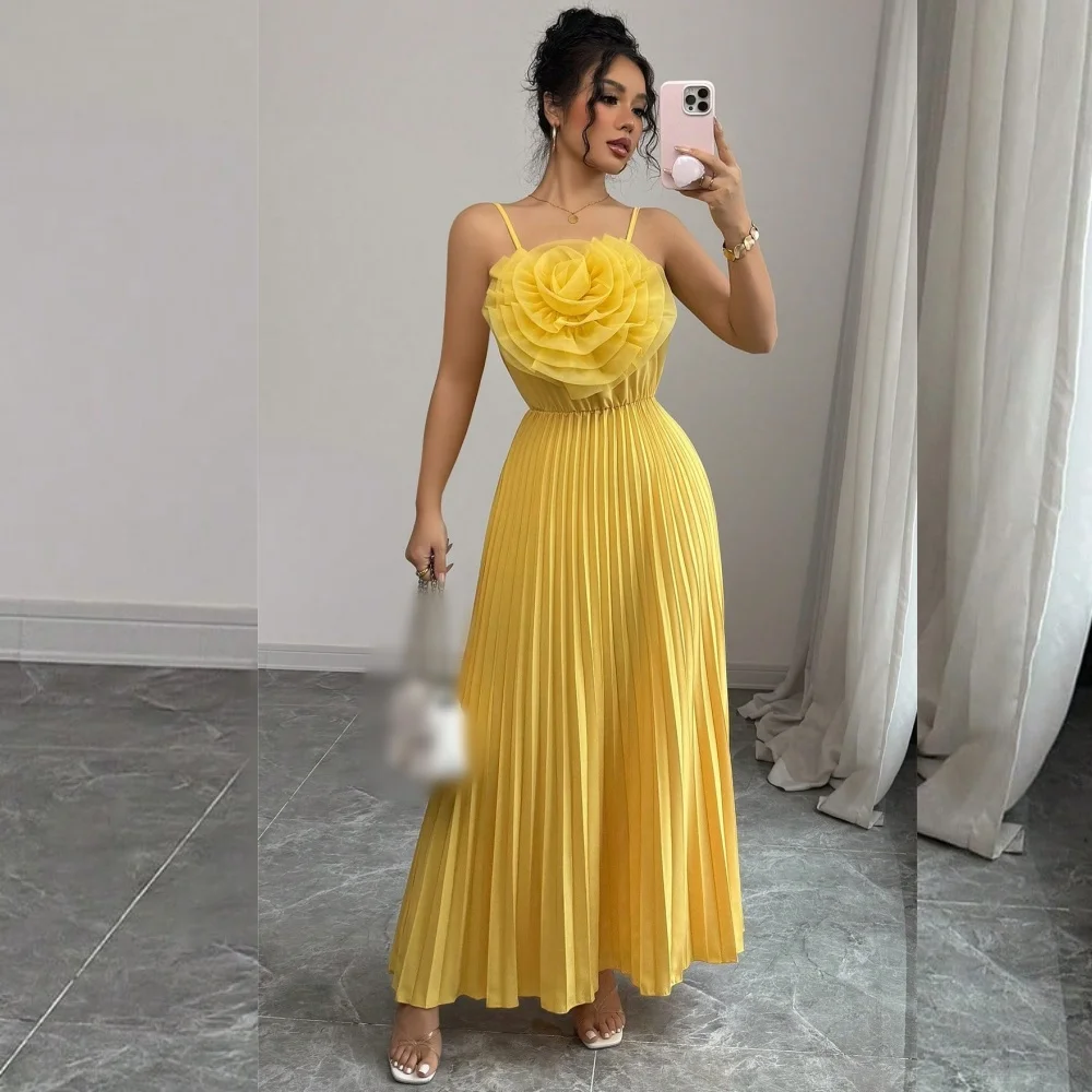 Customized Fashion Chiffon Flower Pleat A-line Spaghetti Strap Midi Dresses Bespoke Occasion Sizes Available
Customized Fashion Chiffon Flower Pleat A-line Spaghetti Strap Midi Dresses Bespoke Occasion Sizes Available