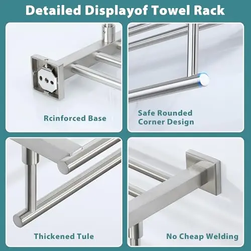 24 Inch Wall Mounted Double Towel Rack SUS304 Stainless Steel Brushed Nickel
24 Inch Wall Mounted Double Towel Rack SUS304 Stainless Steel Brushed Nickel