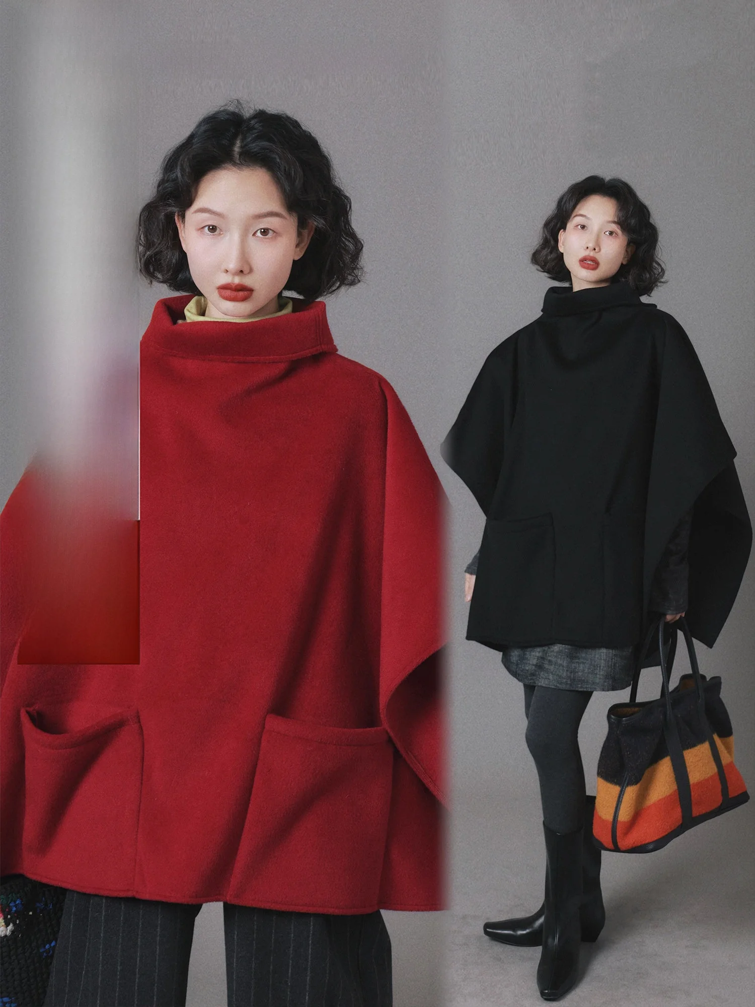 IVY YANG Women's High Collar Woolen Cloak Casual Versatile oulder Wrap Autumn Outerwear ort Coat Pure Color Design
IVY YANG Women's High Collar Woolen Cloak Casual Versatile oulder Wrap Autumn Outerwear ort Coat Pure Color Design