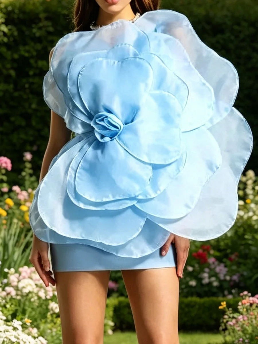Chic Strapless Blue Flowers Sleeveless Ruched Slim Formal Evening Dresses Birthday Party Prom Gowns Customized
Chic Strapless Blue Flowers Sleeveless Ruched Slim Formal Evening Dresses Birthday Party Prom Gowns Customized