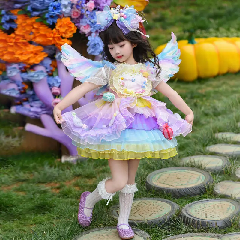Candy Rainbow Lolita Princess Dress Girl Birthday Puff Dress Ruffled Tiered Dress Bow Decoration Dresse Ball Gown Festival Gift
Candy Rainbow Lolita Princess Dress Girl Birthday Puff Dress Ruffled Tiered Dress Bow Decoration Dresse Ball Gown Festival Gift