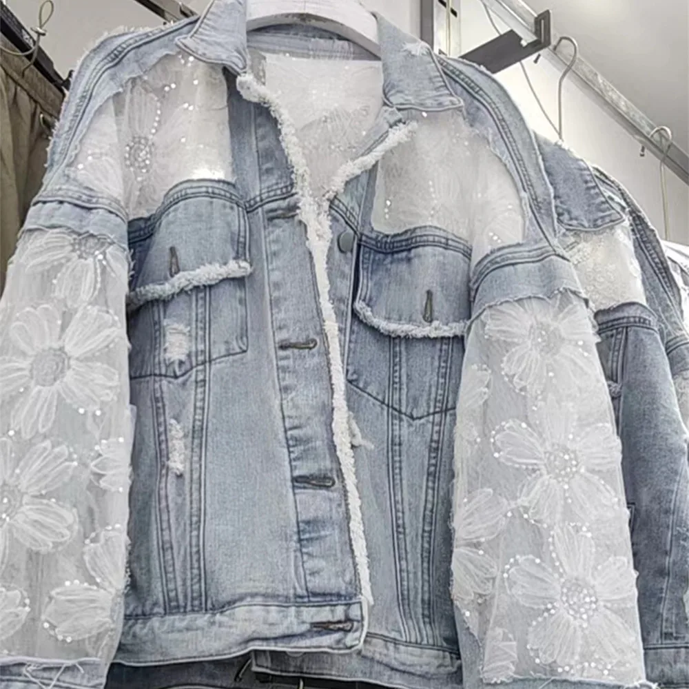 2025 Summer New Streetwear Embroidery Lace Patchwork Sexy Denim Jacket Women Frayed Tassel Loose Korea Blue Jean Coat Outwear
2025 Summer New Streetwear Embroidery Lace Patchwork Sexy Denim Jacket Women Frayed Tassel Loose Korea Blue Jean Coat Outwear