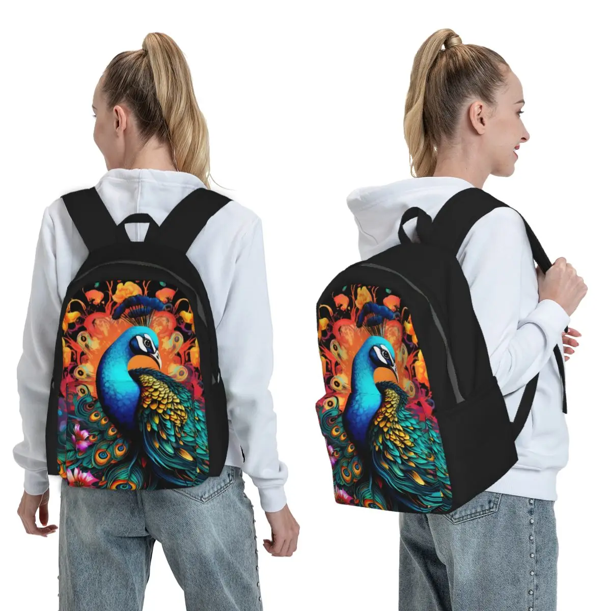Peacock With Feathers Flowers Backpack Student BookBag Children School Bag Computer Shoulder Bags for Men Women
Peacock With Feathers Flowers Backpack Student BookBag Children School Bag Computer Shoulder Bags for Men Women