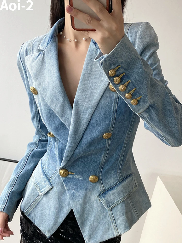 Vintage Commuter Denim Coat Women Autumn New European American Fashion Slim Fit Top Elegant All-match Plus Size Suit Jacket 5XL
Vintage Commuter Denim Coat Women Autumn New European American Fashion Slim Fit Top Elegant All-match Plus Size Suit Jacket 5XL