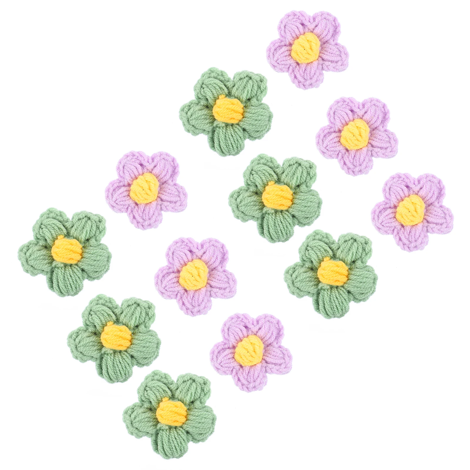 12pcs DIY Floral Accessories Purple Green Yarn Flower Decorations for Clothes Brooch Phone Cover Bag Crafting Materials
12pcs DIY Floral Accessories Purple Green Yarn Flower Decorations for Clothes Brooch Phone Cover Bag Crafting Materials