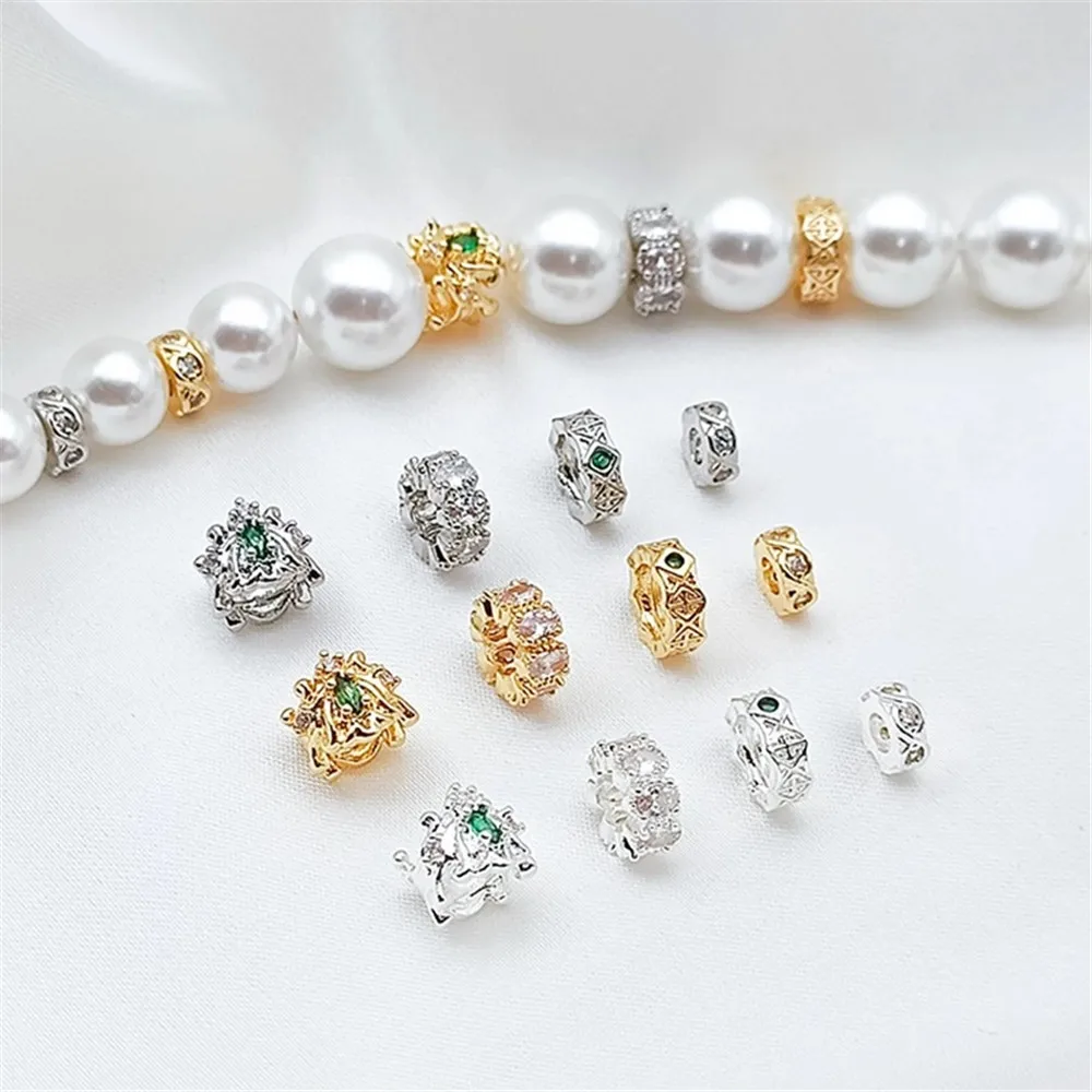 Silver 14k Copper Plated with Real Gold and Set with Zircon Flower Beads Diy Handcrafted Bracelet Necklace Accessory Loose Beads
Silver 14k Copper Plated with Real Gold and Set with Zircon Flower Beads Diy Handcrafted Bracelet Necklace Accessory Loose Beads