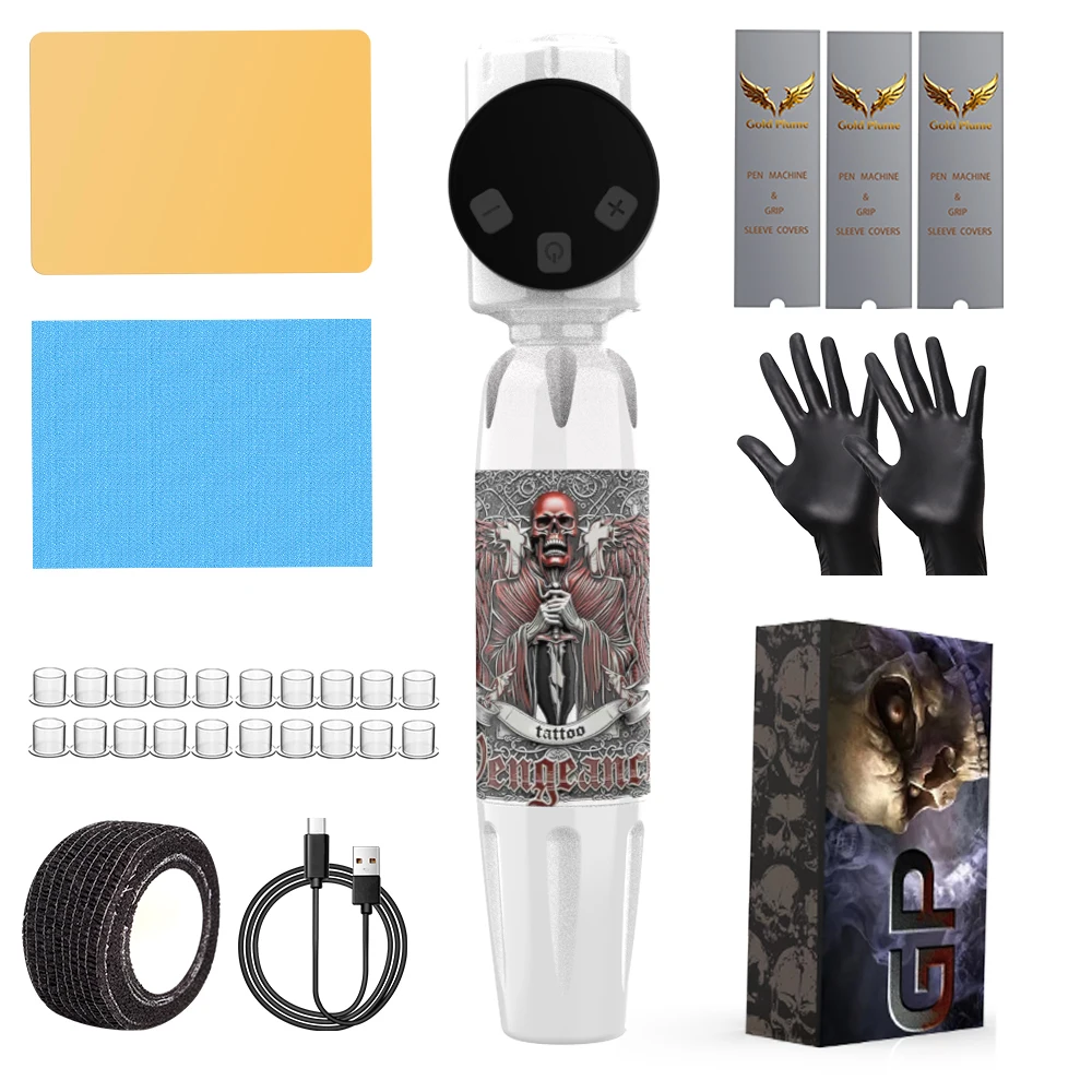 Wireless Tattoo Pen Kit - Rotary Tattoo Machine with LED Display, Practice Skin, Gloves & Supplies for Beginners Artists
Wireless Tattoo Pen Kit - Rotary Tattoo Machine with LED Display, Practice Skin, Gloves & Supplies for Beginners Artists