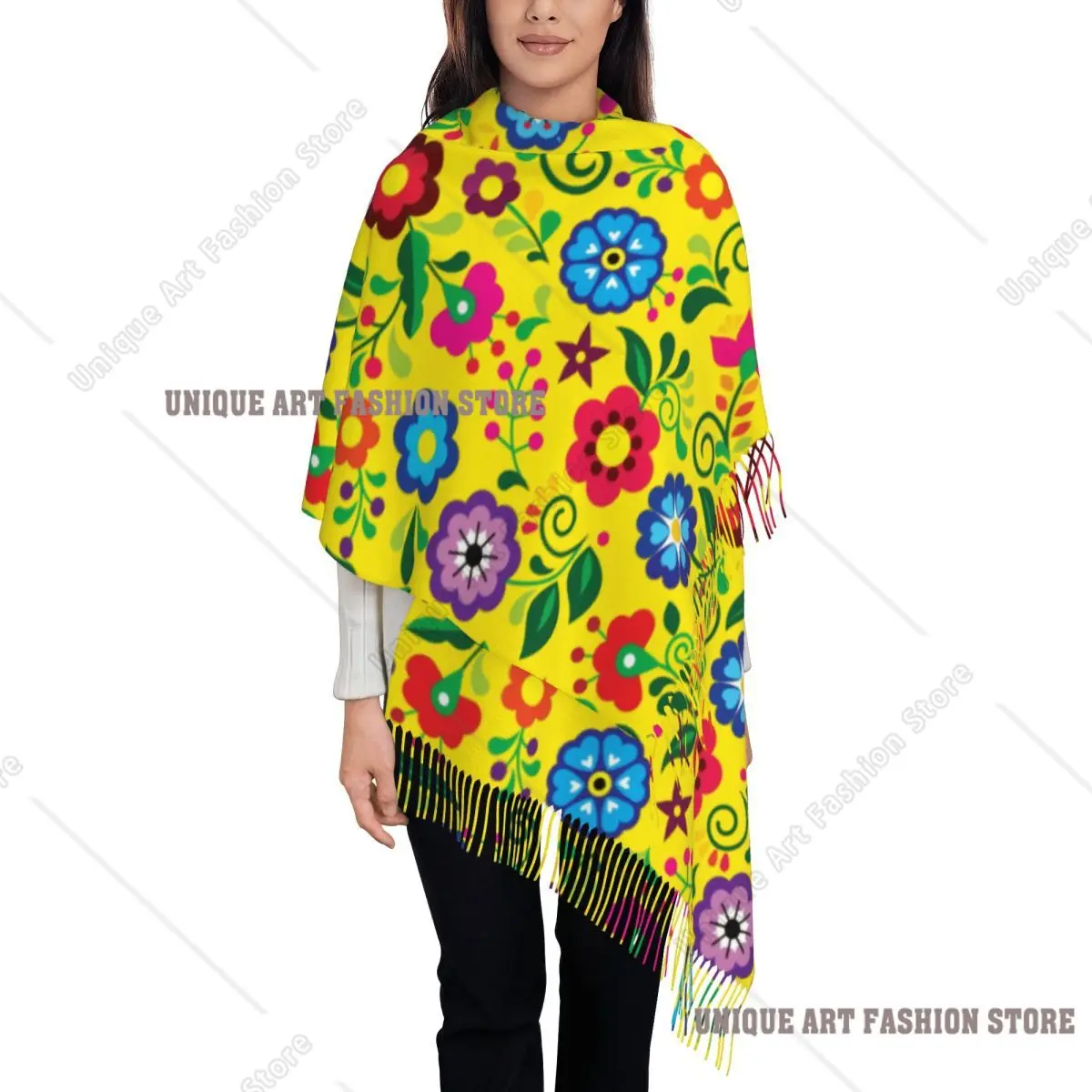 Женские длинные красочные шарфы с мексиканскими цветами на заказ, женские зимне-осенние мягкие теплые шаль с кисточками, шарф
Женские длинные красочные шарфы с мексиканскими цветами на заказ, женские зимне-осенние мягкие теплые шаль с кисточками, шарф