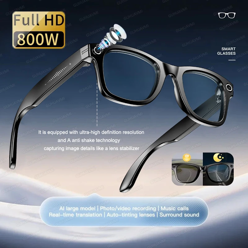 2025 New 800w Pixel Smart Glasses With Camera Photo Video Record Translation Music Sunglasses Call Headphone Bluetooth Eyewear
2025 New 800w Pixel Smart Glasses With Camera Photo Video Record Translation Music Sunglasses Call Headphone Bluetooth Eyewear