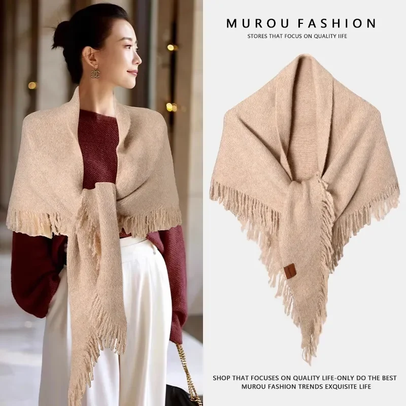 2026 Triangle Scarf Shawl Autumn Winter Thickened Warm Large Fringed Wool Blended Scarf for Women
2026 Triangle Scarf Shawl Autumn Winter Thickened Warm Large Fringed Wool Blended Scarf for Women