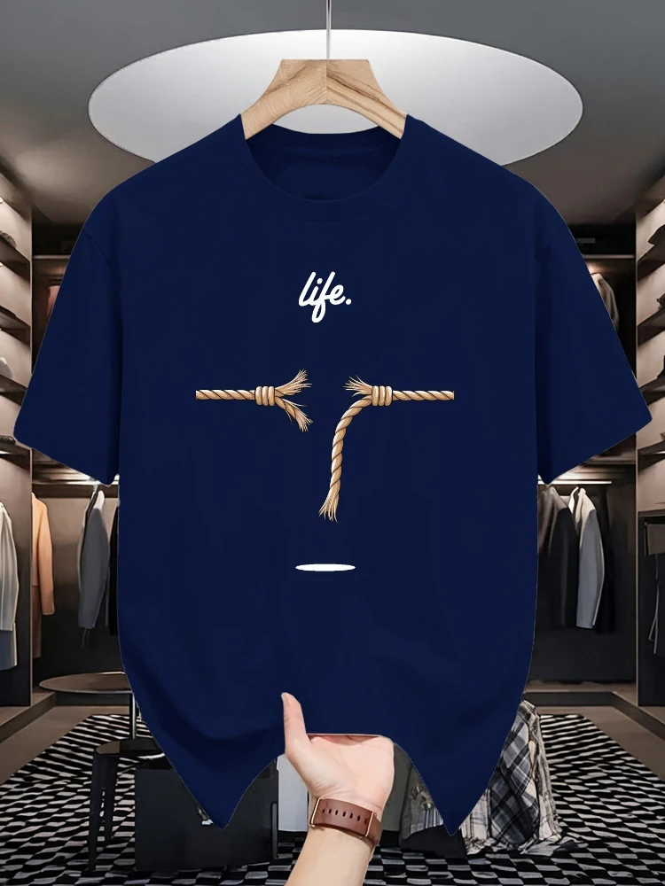 Mustard Yellow Graphic with Rope Knot & "Life" Letter pattern design-100% cotton O-neck short sleeve casual printed T-shirt.
Mustard Yellow Graphic with Rope Knot & "Life" Letter pattern design-100% cotton O-neck short sleeve casual printed T-shirt.