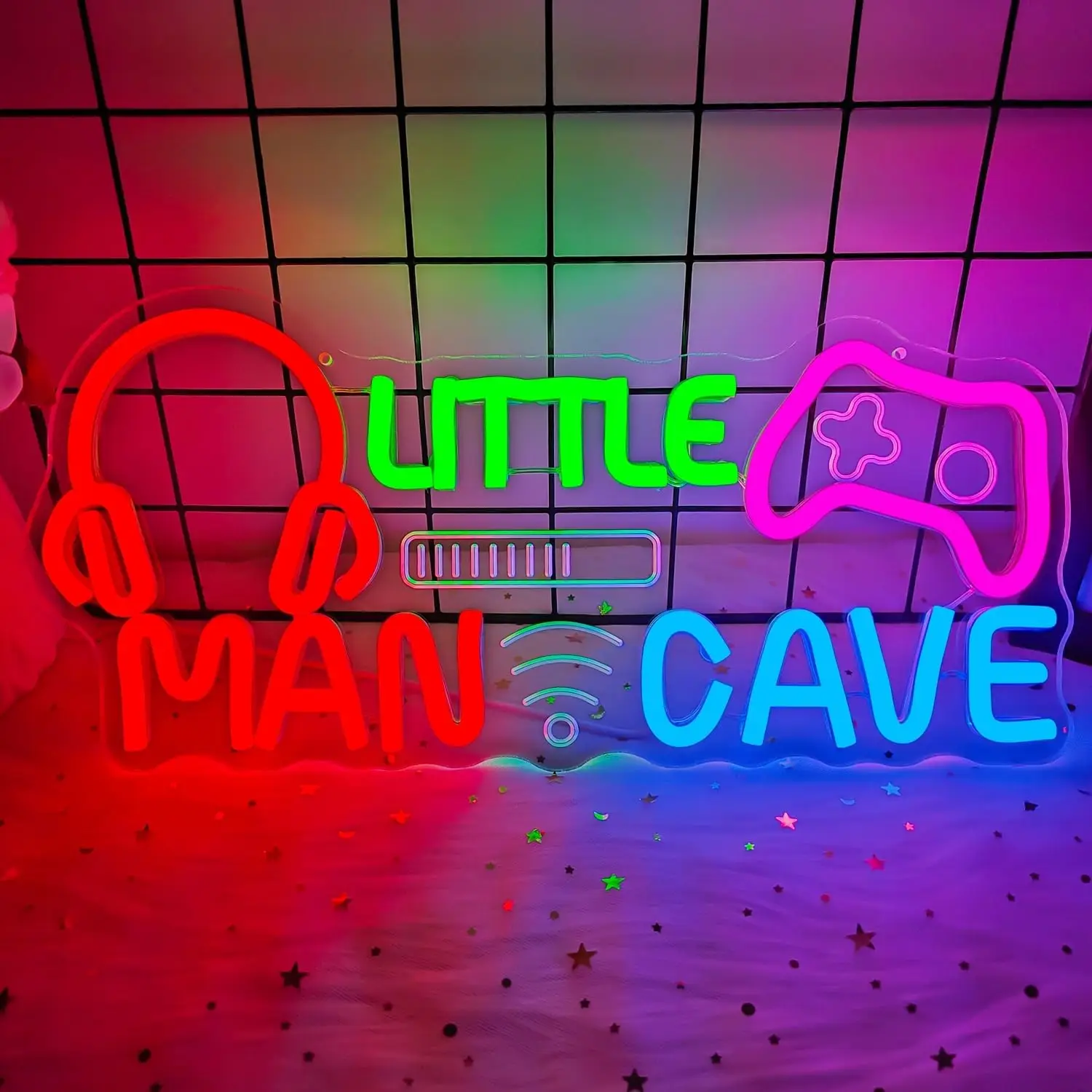 Neon Gamer Headset Controller Man Cave Decor Soft romantic neon, hazy high-saturation, oil painting texture
Neon Gamer Headset Controller Man Cave Decor Soft romantic neon, hazy high-saturation, oil painting texture