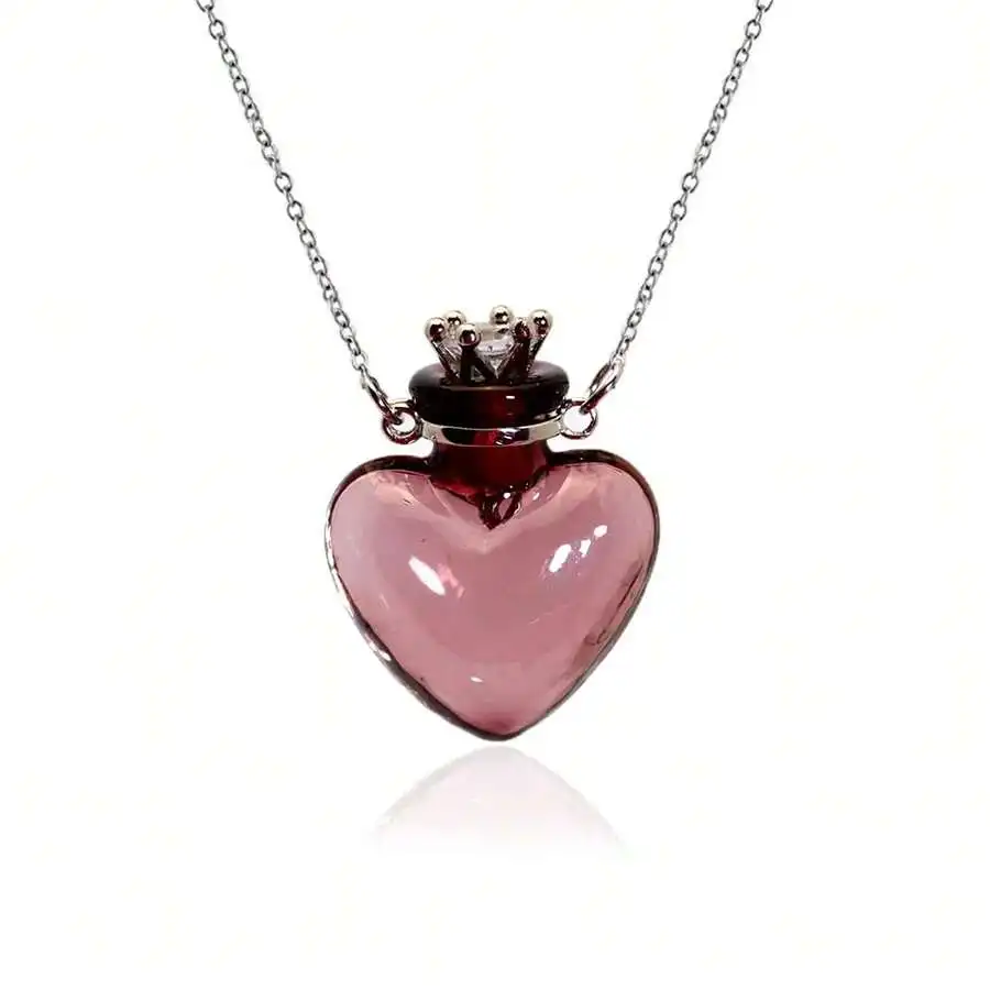 1pc Fashionable Purple Heart-Shaped Glass Bottle Pendant Necklace, With Titanium Steel Chain, Can Be Filled With Perfume/Essenti
1pc Fashionable Purple Heart-Shaped Glass Bottle Pendant Necklace, With Titanium Steel Chain, Can Be Filled With Perfume/Essenti