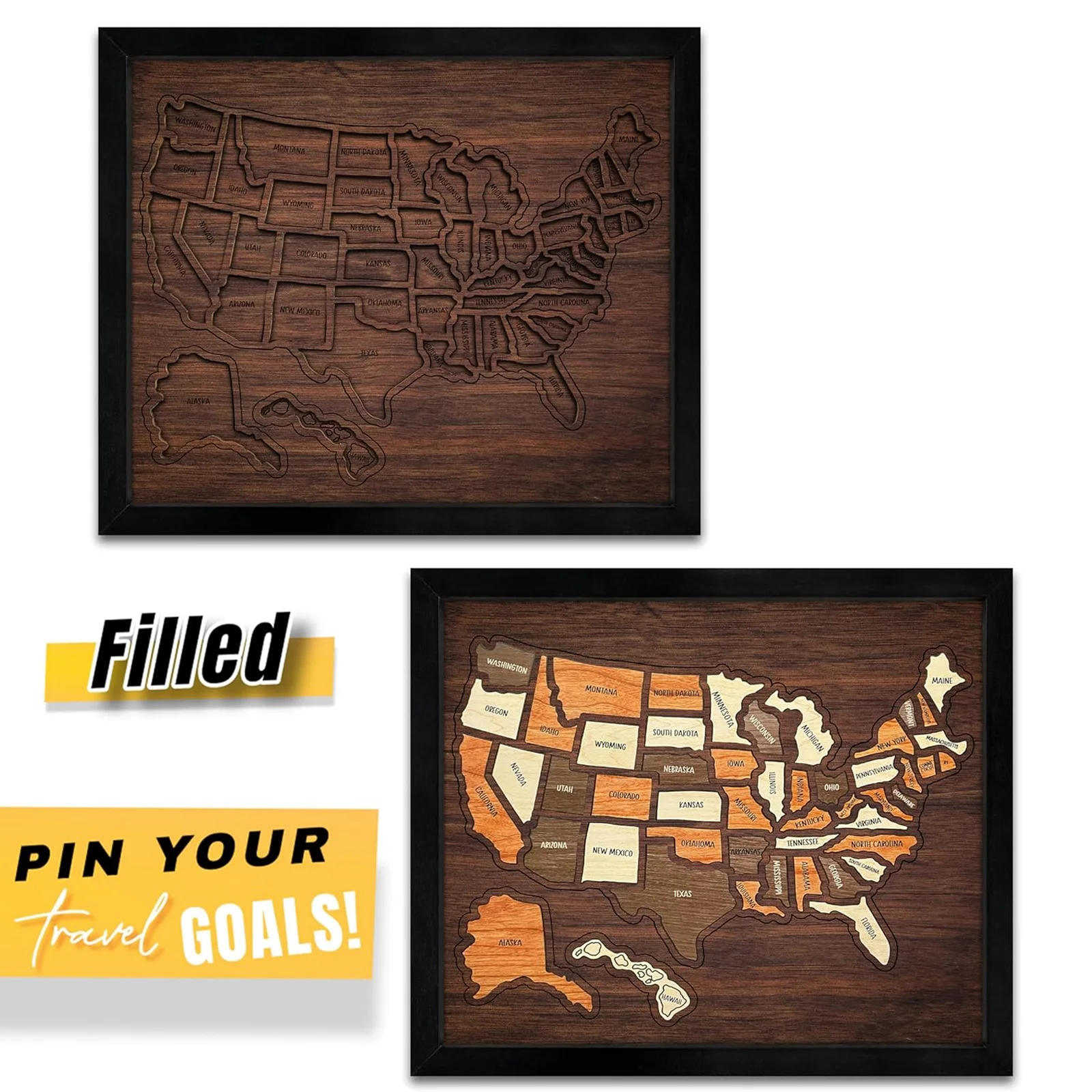 USA Travel Map, 13x11, Wooden USA Map Puzzle, Perfect For Couples and Families Gift
USA Travel Map, 13x11, Wooden USA Map Puzzle, Perfect For Couples and Families Gift