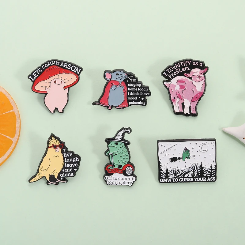 Animal Quotes Enamel Pins Lets Commit Arson I Identify As A Problem Off To Commit Tom Foolery Brooches Lapel Badge Jewelry Gifts
Animal Quotes Enamel Pins Lets Commit Arson I Identify As A Problem Off To Commit Tom Foolery Brooches Lapel Badge Jewelry Gifts