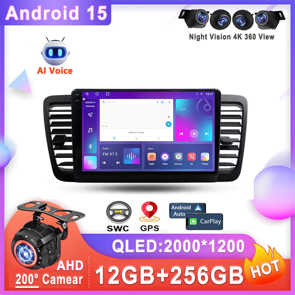 Car Multimedia Player Android 15 for Subaru Outback 3 Legacy 4 2003 - 2009 Auto Radio Stereo Head Unit No 2Din DVD QLED Screen
Car Multimedia Player Android 15 for Subaru Outback 3 Legacy 4 2003 - 2009 Auto Radio Stereo Head Unit No 2Din DVD QLED Screen