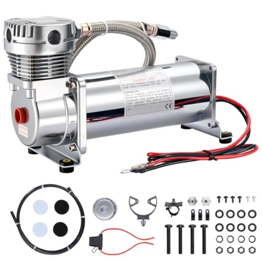 Car air horn suspension compressor, heavy-duty aluminum alloy, black, 200PSI 12V with 1/4 NPT for train truck tire inflation an
Car air horn suspension compressor, heavy-duty aluminum alloy, black, 200PSI 12V with 1/4 NPT for train truck tire inflation an
