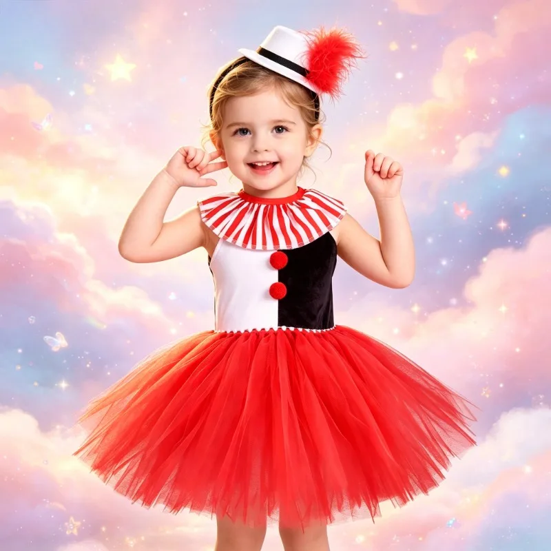 3-Piece Kids Clown Themed Dress Set, Fashion Mesh Tutu Skirt for Halloween, Festival Party & Stage Performance Costumes
3-Piece Kids Clown Themed Dress Set, Fashion Mesh Tutu Skirt for Halloween, Festival Party & Stage Performance Costumes