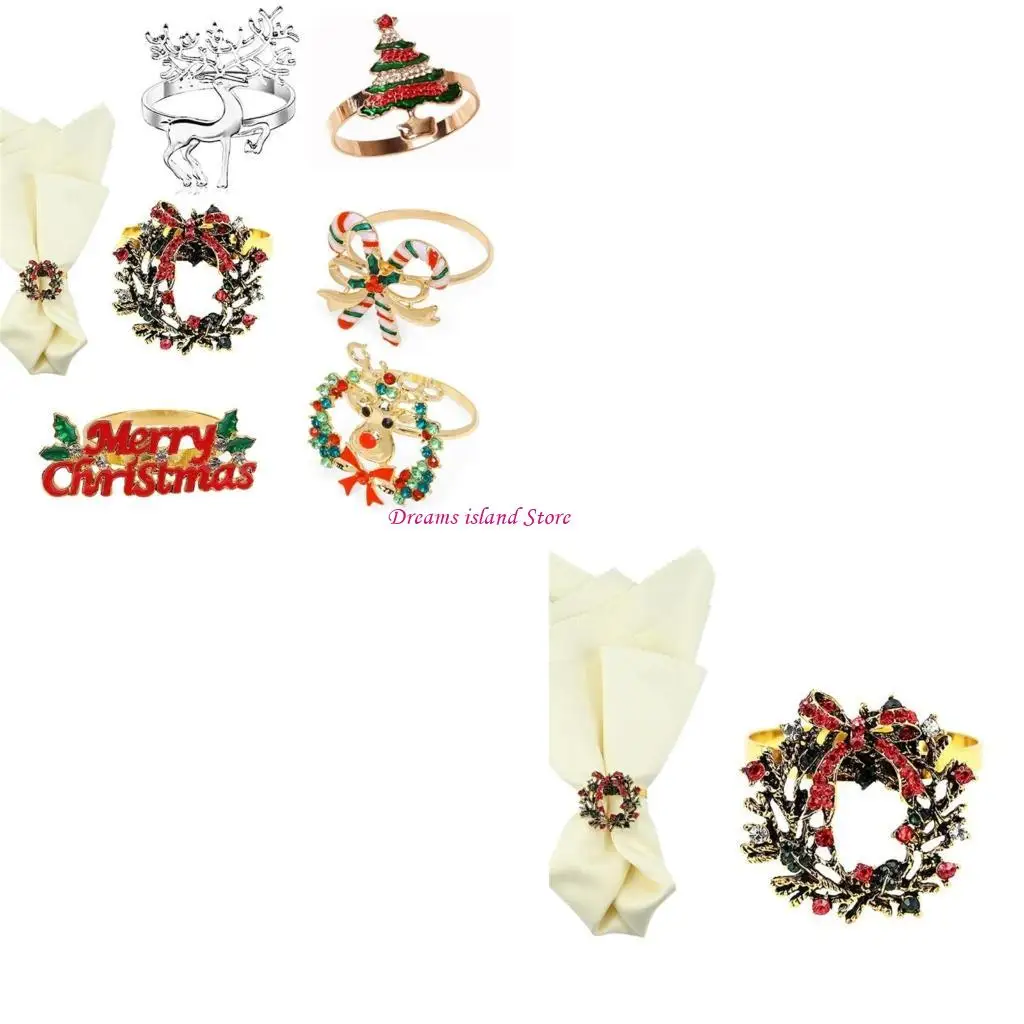 Metal Napkin Rings Wreath Christmas Trees Napkin Holder Bowknot Napkin Buckle HX6C
Metal Napkin Rings Wreath Christmas Trees Napkin Holder Bowknot Napkin Buckle HX6C