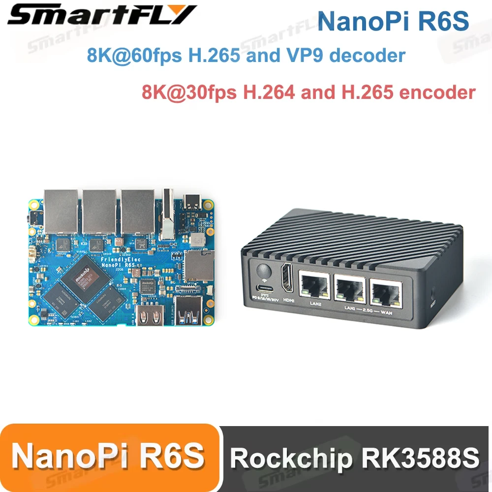 Плата разработки NanoPi R6S Rockchip RK3588S Мини-шлюз IoT NPU 6TOPs Dual 2.5G + Gigabit OS Поддержка Android/Ubuntu/FriendlyWrt
Плата разработки NanoPi R6S Rockchip RK3588S Мини-шлюз IoT NPU 6TOPs Dual 2.5G + Gigabit OS Поддержка Android/Ubuntu/FriendlyWrt