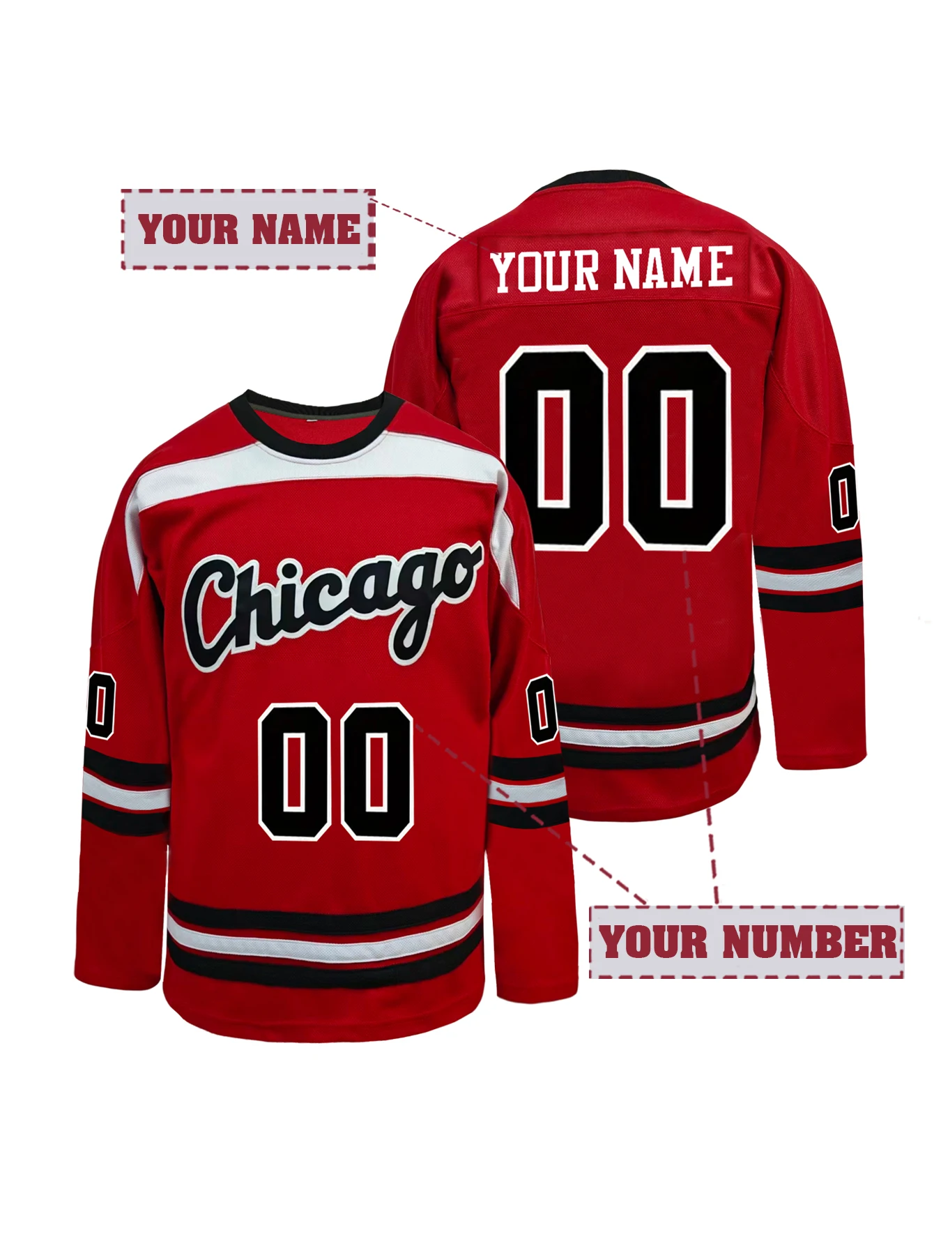 Custom Embroidered Chicago Hockey Jersey,Personalized Name Number Ice Hockey Uniform, Stitched Breathable Sports Shirt for Men
Custom Embroidered Chicago Hockey Jersey,Personalized Name Number Ice Hockey Uniform, Stitched Breathable Sports Shirt for Men