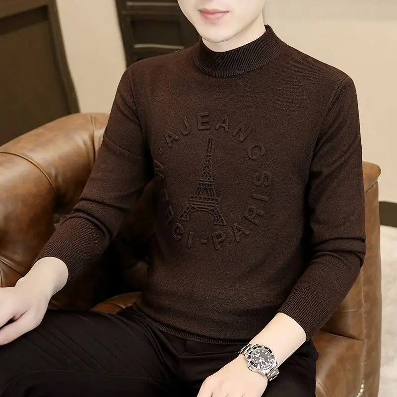 Youth Retro Sle f High Collar Sweater Knittedwear Letter Emed Men's ential Autumn Winter Knitwear Casual Inner Wear
Youth Retro Sle f High Collar Sweater Knittedwear Letter Emed Men's ential Autumn Winter Knitwear Casual Inner Wear