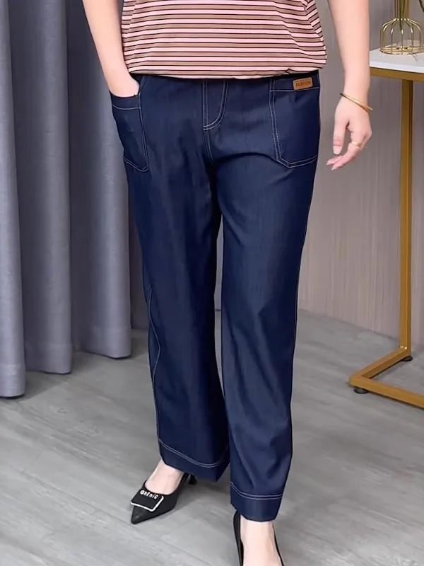 Летние тонкие повседневные брюки с высокой талией, широкие джинсы, длинные брюки глубокого цвета для женщин и мужчин, удобная посадка среднего возраста
Летние тонкие повседневные брюки с высокой талией, широкие джинсы, длинные брюки глубокого цвета для женщин и мужчин, удобная посадка среднего возраста