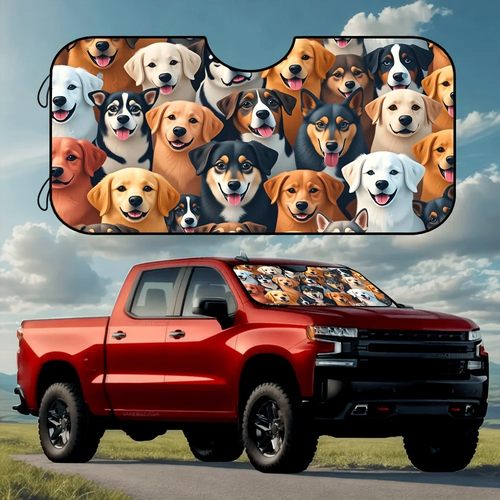 1pc, Cute Dogs Heads Pattern Car Windshield Sunshade, Polyester Material, Universal Fit, Perfect For City Travel, Scenic Routes,
1pc, Cute Dogs Heads Pattern Car Windshield Sunshade, Polyester Material, Universal Fit, Perfect For City Travel, Scenic Routes,