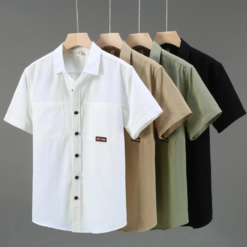 Two Pockets Loose Fit Shirts For Men 100% Cotton Short Sleeved Summer Quality Comfortable Classic Style Trendy Camisas De Hombre
Two Pockets Loose Fit Shirts For Men 100% Cotton Short Sleeved Summer Quality Comfortable Classic Style Trendy Camisas De Hombre