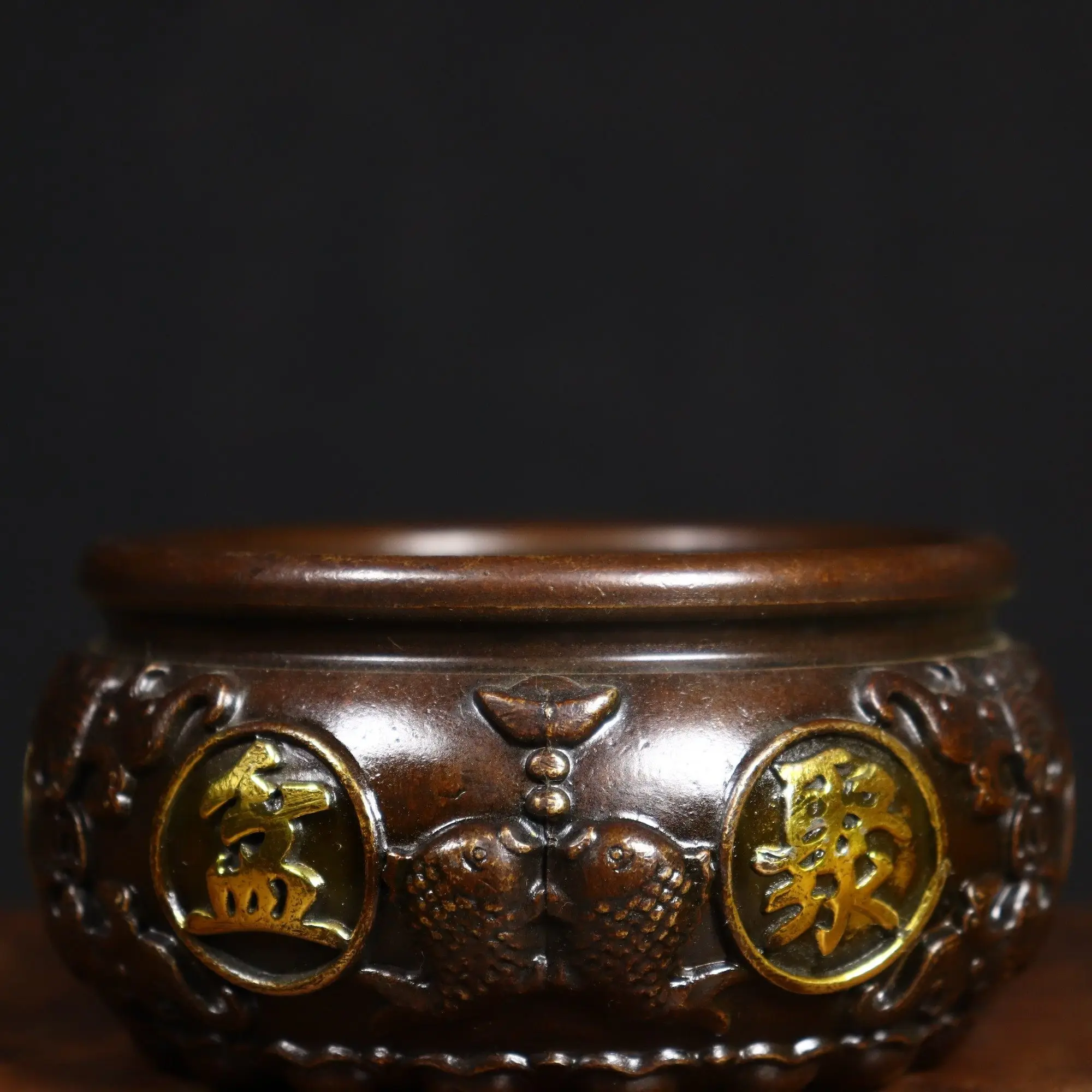 Vintage Copper 8 Blessings Treasure Bowl Gilded Lucky Feng Shui Ornament Home Shop Decor
Vintage Copper 8 Blessings Treasure Bowl Gilded Lucky Feng Shui Ornament Home Shop Decor